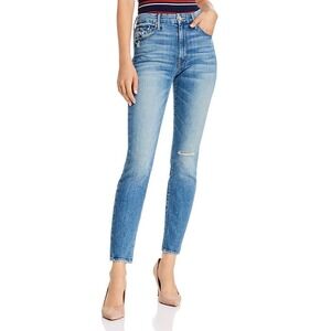 Mother The Looker High-Rise Ankle Skinny Jeans in Popism